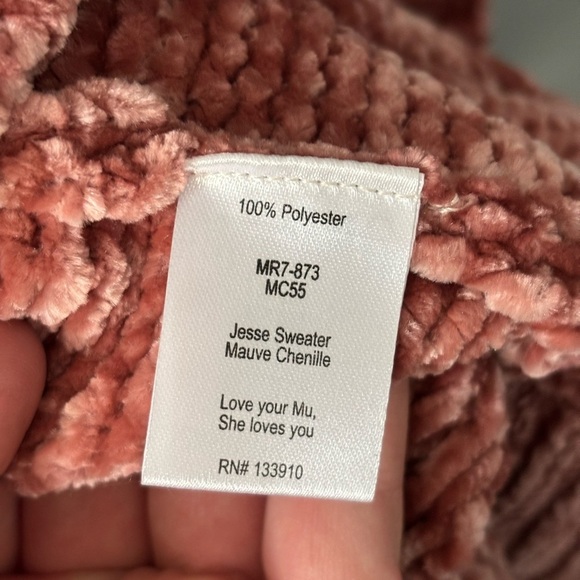 Show Me Your Mumu | Jesse sweater | pink | chenille | long sleeve | crewneck| xs - Picture 8 of 9